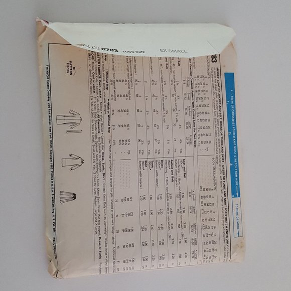 Vintage McCall's Sewing Pattern 8783 Miss Ex-Small Nancy Heller - Picture 9 of 10